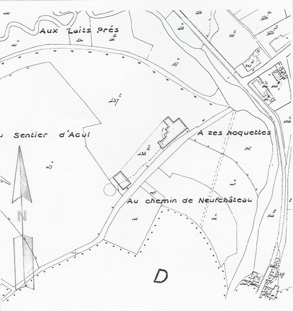 Extrait du plan cadastral de Rechrival, commune de Sainte-Ode